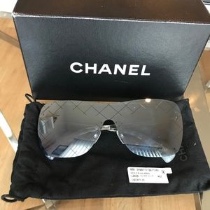 Chanel Mirror Grey Shield Sunglasses